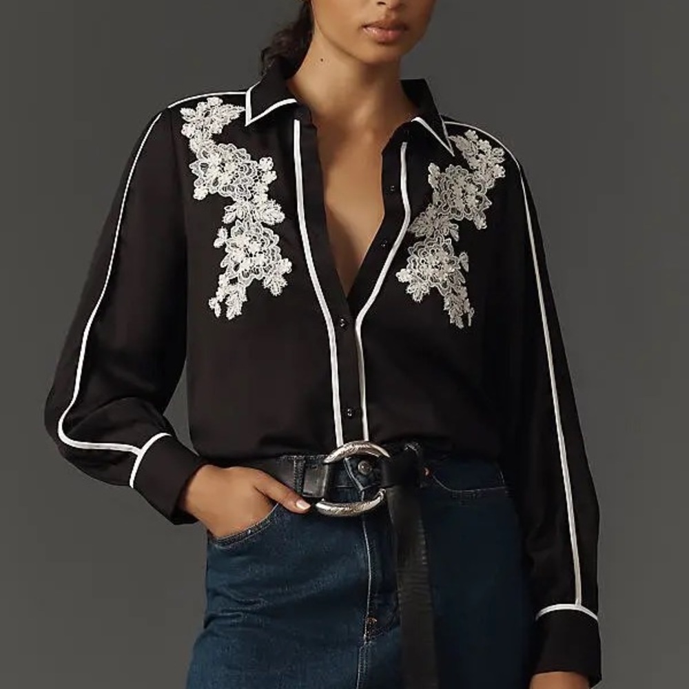 Anthropologie - Ranna Gill Black and White Top